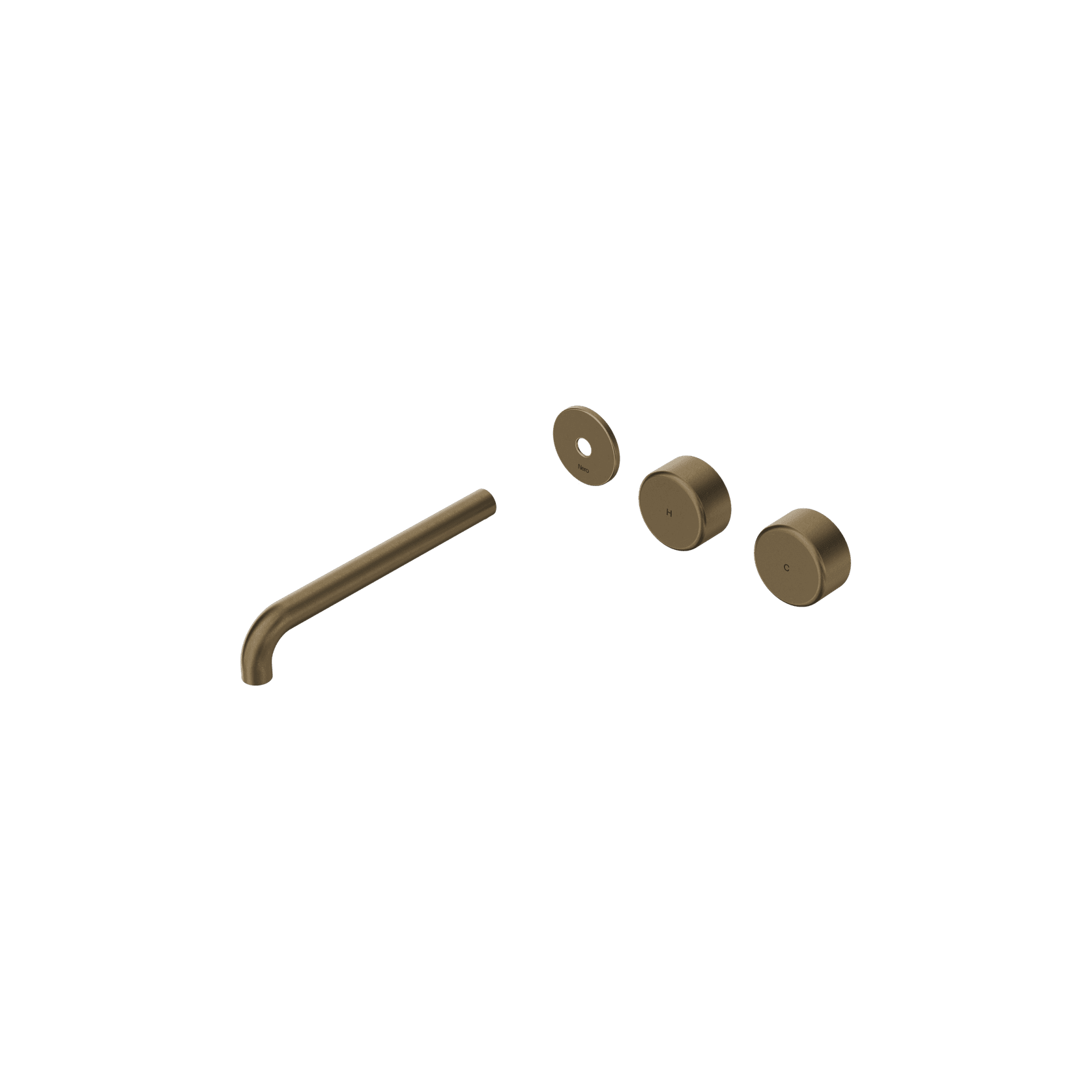 Serenity Wall Basin Set 220mm Offset Spout With Metal Handle Trim Kit Only Tumbled Antique Brass gallery detail image