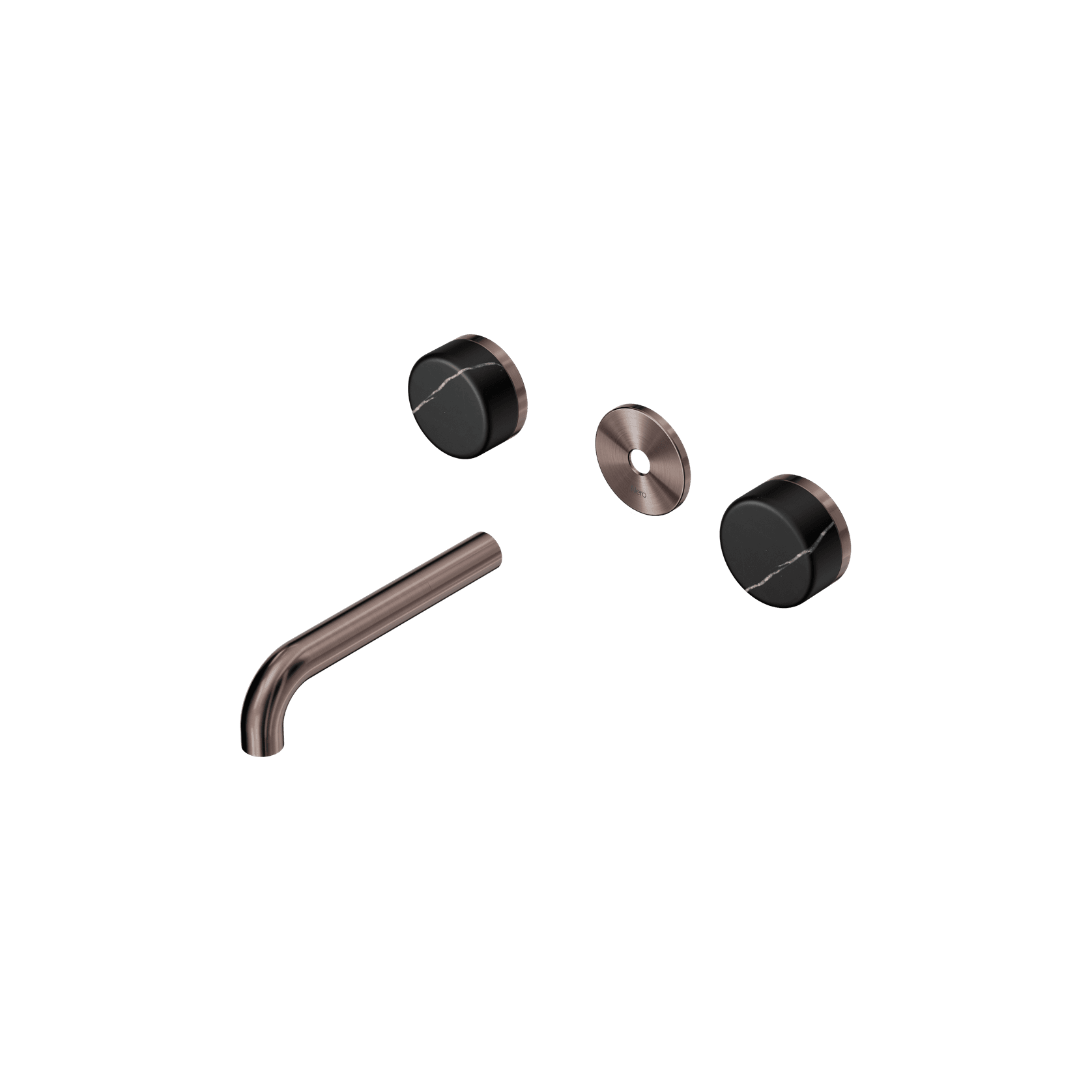 Serenity Wall Basin 160mm Spout + Marquina Black Handle Brushed Bronze gallery detail image