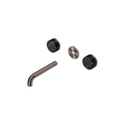 Serenity Wall Basin 160mm Spout + Marquina Black Handle Brushed Bronze gallery detail image