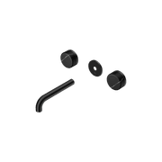 Serenity Wall Basin 160mm Spout + Marquina Black Handle Matte Black gallery detail image