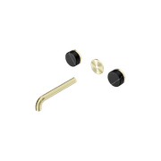 Serenity Wall Basin 185mm Spout + Marquina Black Handle Brushed Gold gallery detail image