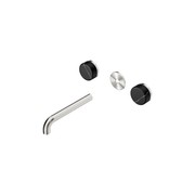 Serenity Wall Basin 185mm Spout + Marquina Black Handle Brushed Nickel gallery detail image