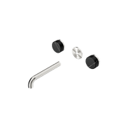 Serenity Wall Basin 185mm Spout + Marquina Black Handle Brushed Nickel gallery detail image