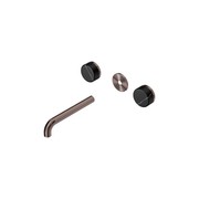 Serenity Wall Basin 185mm Spout + Marquina Black Handle Brushed Bronze gallery detail image