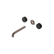 Serenity Wall Basin 185mm Spout + Marquina Black Handle Brushed Bronze gallery detail image