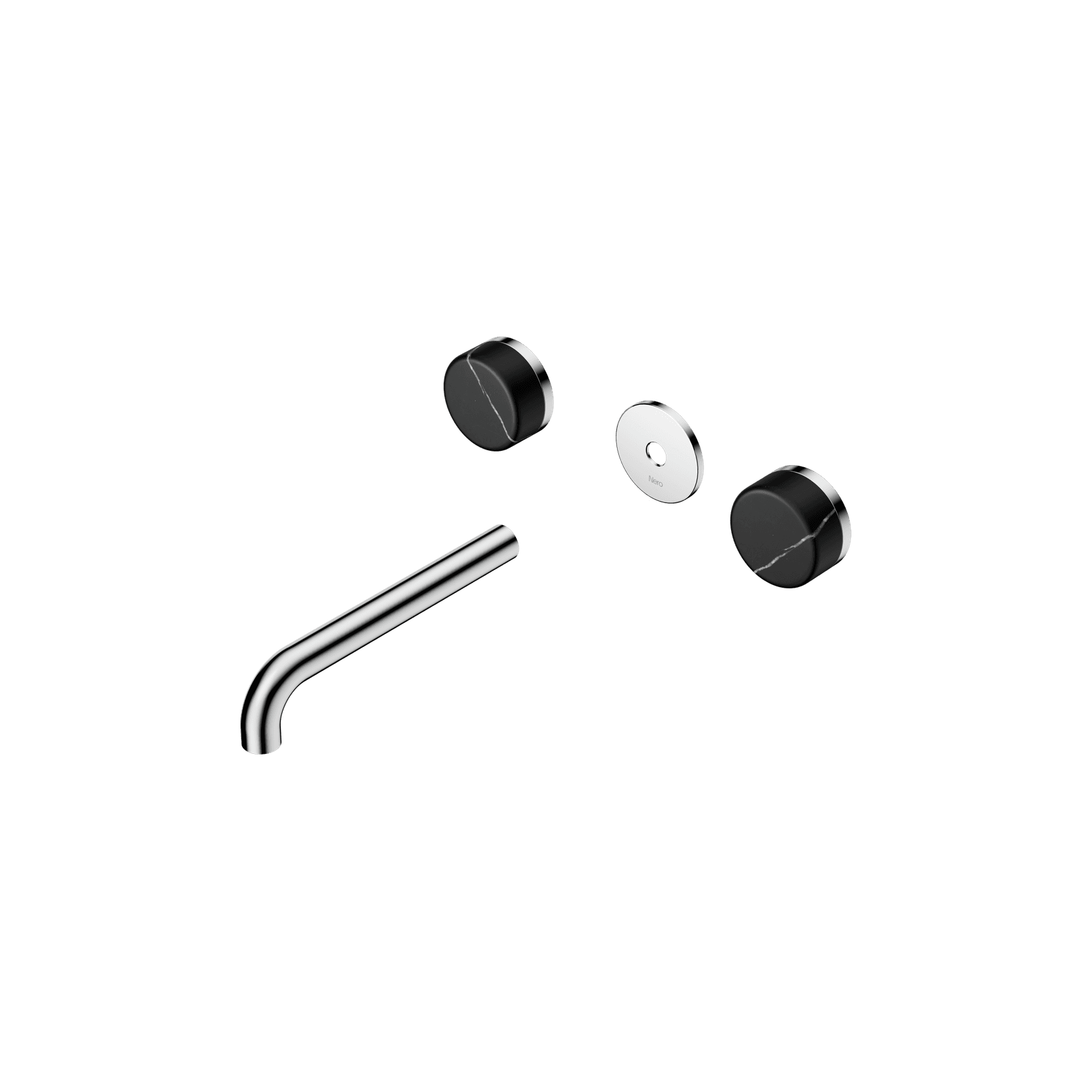 Serenity Wall Basin 185mm Spout + Marquina Black Handle Chrome gallery detail image