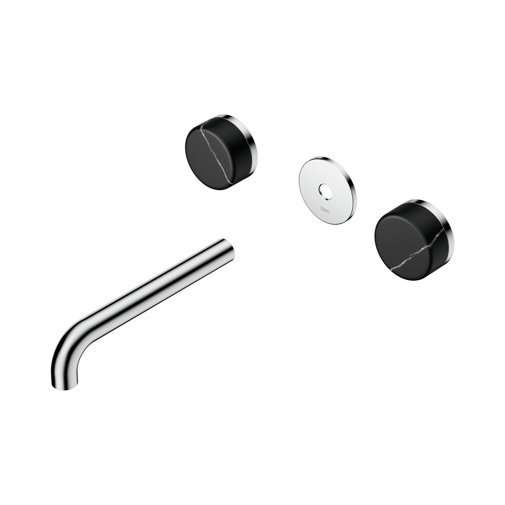 Serenity Wall Basin 185mm Spout + Marquina Black Handle Chrome gallery detail image