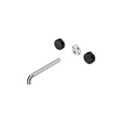 Serenity Wall Basin 220mm Spout + Marquina Black Handle Brushed Nickel gallery detail image