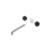 Serenity Wall Basin 220mm Spout + Marquina Black Handle Chrome gallery detail image