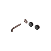 Serenity Wall Basin 160mm Offspout + Marquina Black Handle Brushed Bronze gallery detail image