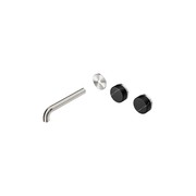 Serenity Wall Basin 185mm Offspout + Marquina Black Handle Brushed Nickel gallery detail image