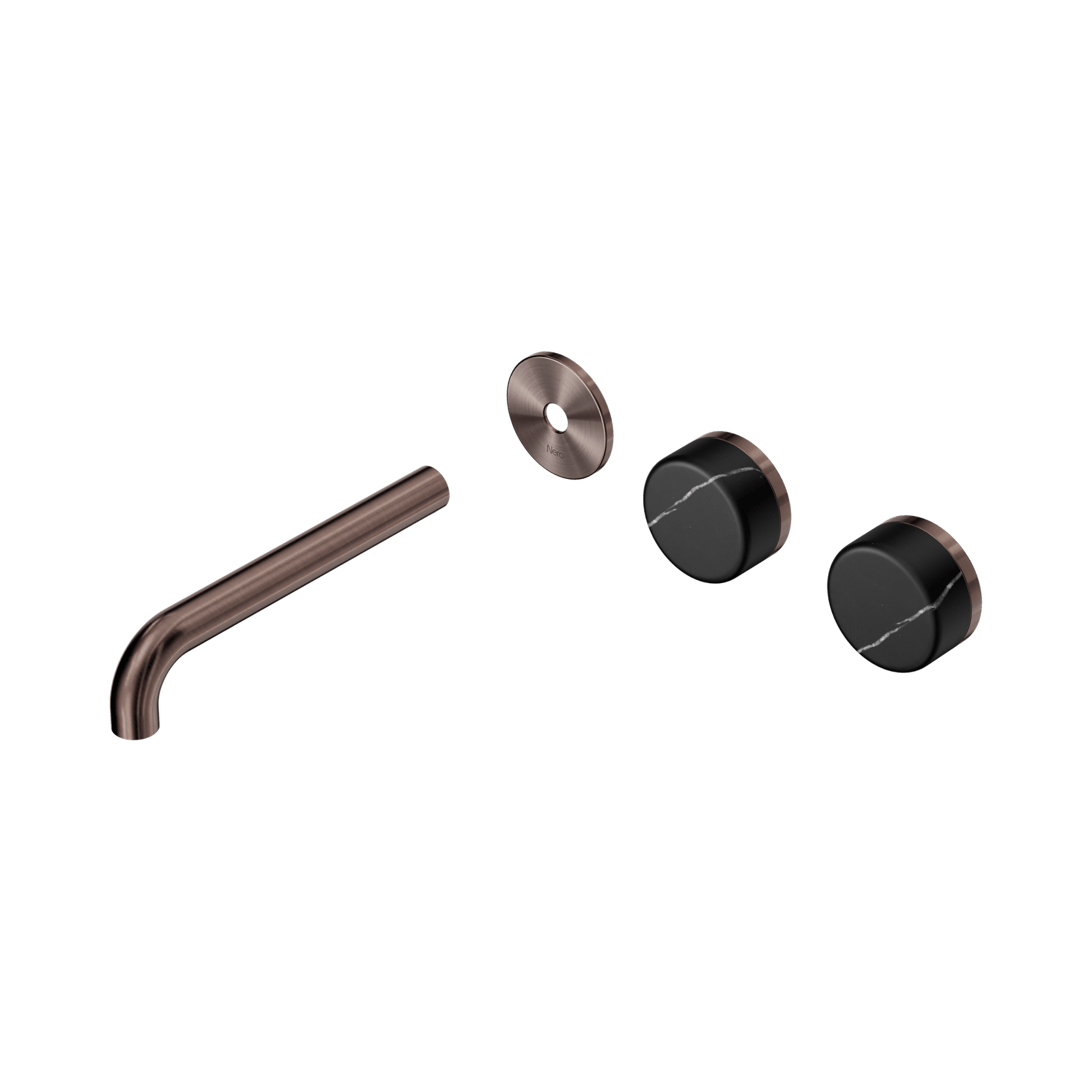 Serenity Wall Basin 185mm Offspout + Marquina Black Handle Brushed Bronze gallery detail image