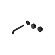 Serenity Wall Basin 185mm Offspout + Marquina Black Handle Matte Black gallery detail image
