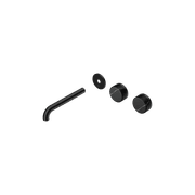 Serenity Wall Basin 185mm Offspout + Marquina Black Handle Matte Black gallery detail image