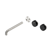 Serenity Wall Basin 220mm Offspout + Marquina Black Handle Brushed Nickel gallery detail image