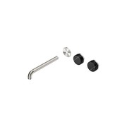Serenity Wall Basin 220mm Offspout + Marquina Black Handle Brushed Nickel gallery detail image