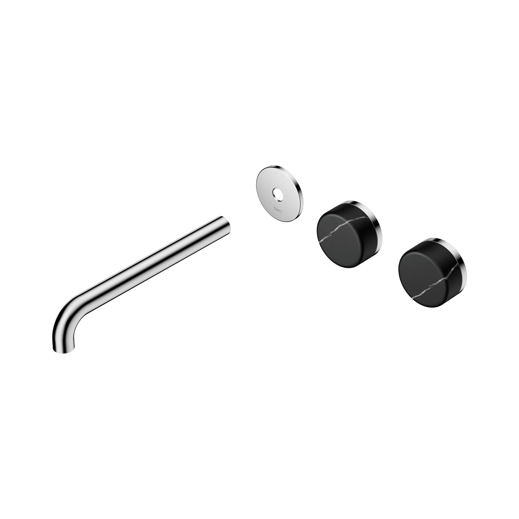 Serenity Wall Basin 220mm Offspout + Marquina Black Handle Chrome gallery detail image