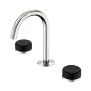 Serenity Basin Set Arc Spout With Marquina Black Handle Brushed Nickel gallery detail image