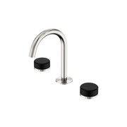 Serenity Basin Set Arc Spout With Marquina Black Handle Brushed Nickel gallery detail image