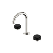 Serenity Basin Set Arc Spout With Marquina Black Handle Brushed Nickel gallery detail image