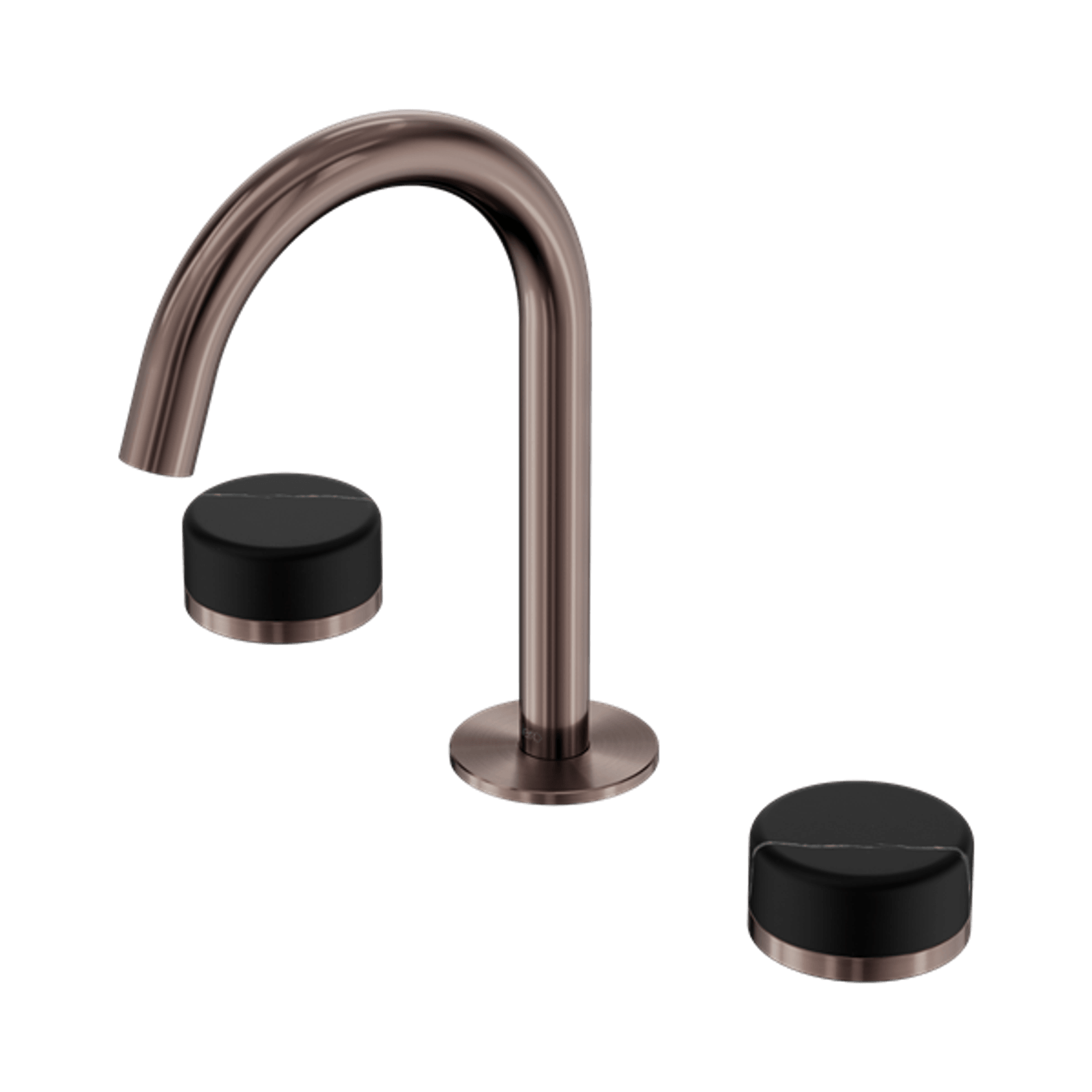 Serenity Basin Set Arc Spout With Marquina Black Handle Brushed Bronze gallery detail image