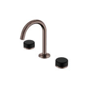 Serenity Basin Set Arc Spout With Marquina Black Handle Brushed Bronze gallery detail image