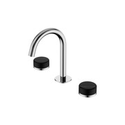 Serenity Basin Set Arc Spout With Marquina Black Handle Chrome gallery detail image