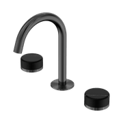 Serenity Basin Set Arc Spout With Marquina Black Handle Gun Metal gallery detail image