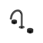 Serenity Basin Set Arc Spout With Marquina Black Handle Gun Metal gallery detail image