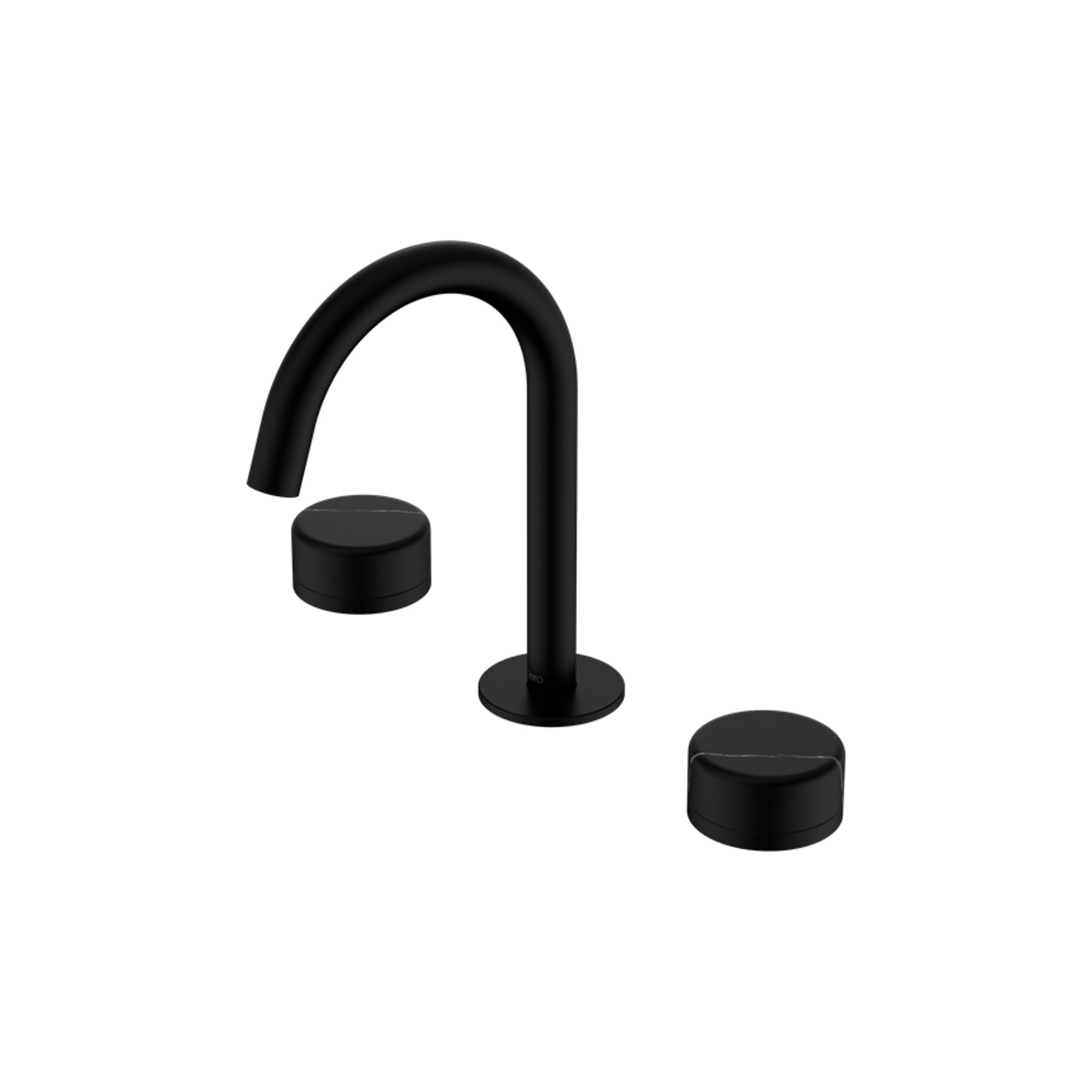 Serenity Basin Set Arc Spout With Marquina Black Handle Matte Black gallery detail image