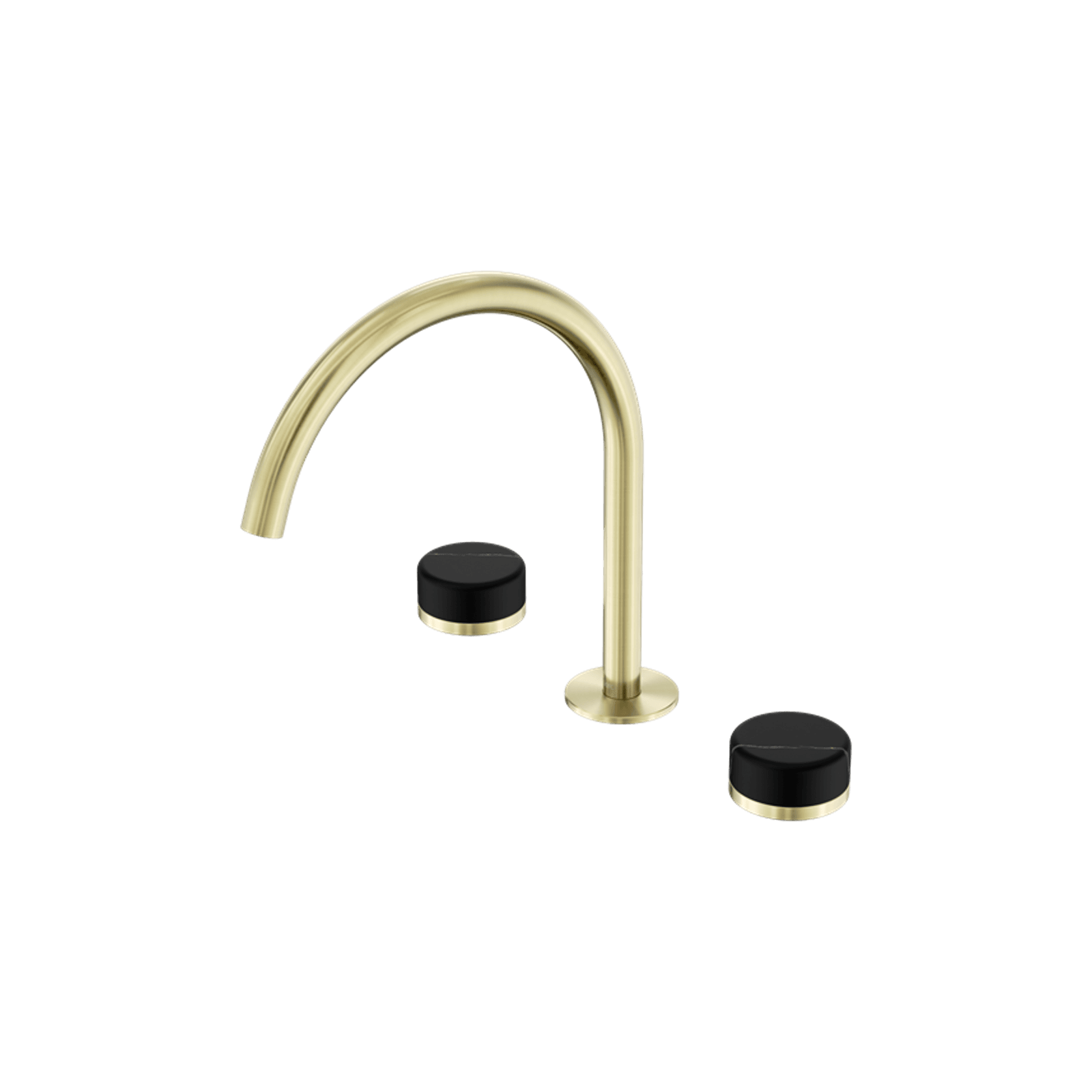 Serenity Bath/Kitchen Set Arc Spout With Marquina Black Handle Brushed Gold gallery detail image