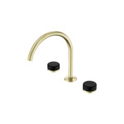 Serenity Bath/Kitchen Set Arc Spout With Marquina Black Handle Brushed Gold gallery detail image