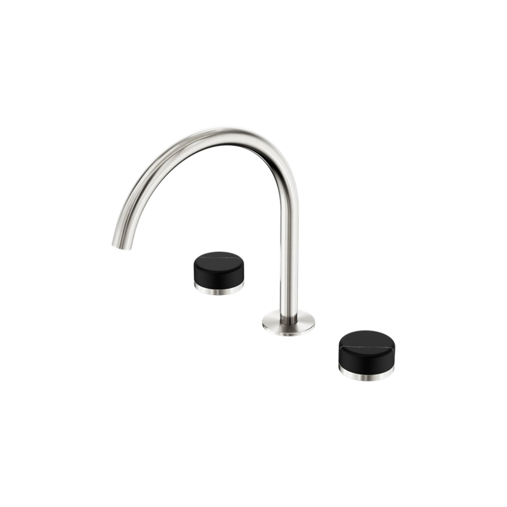 Serenity Bath/Kitchen Set Arc Spout With Marquina Black Handle Brushed Nickel gallery detail image