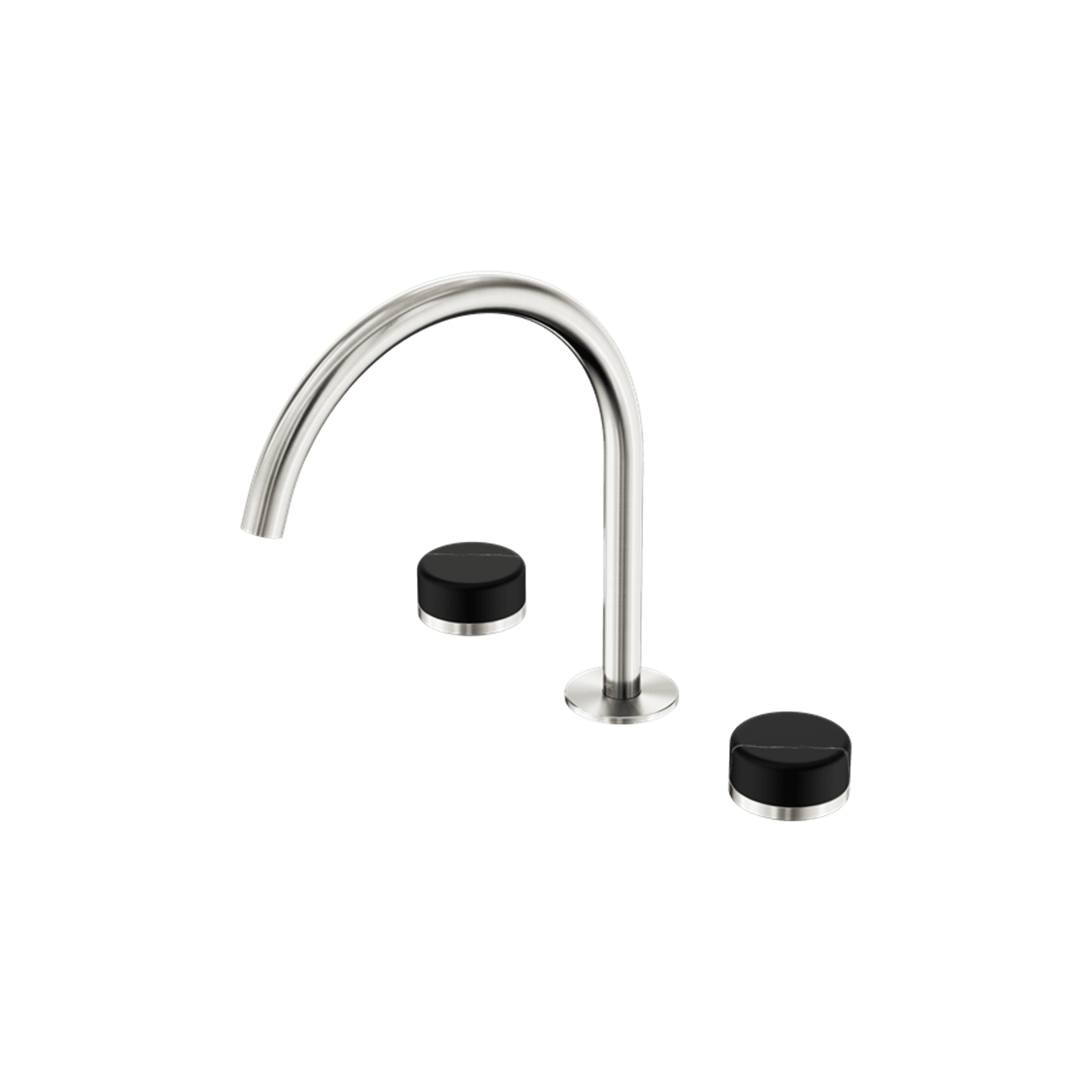 Serenity Bath/Kitchen Set Arc Spout With Marquina Black Handle Brushed Nickel gallery detail image