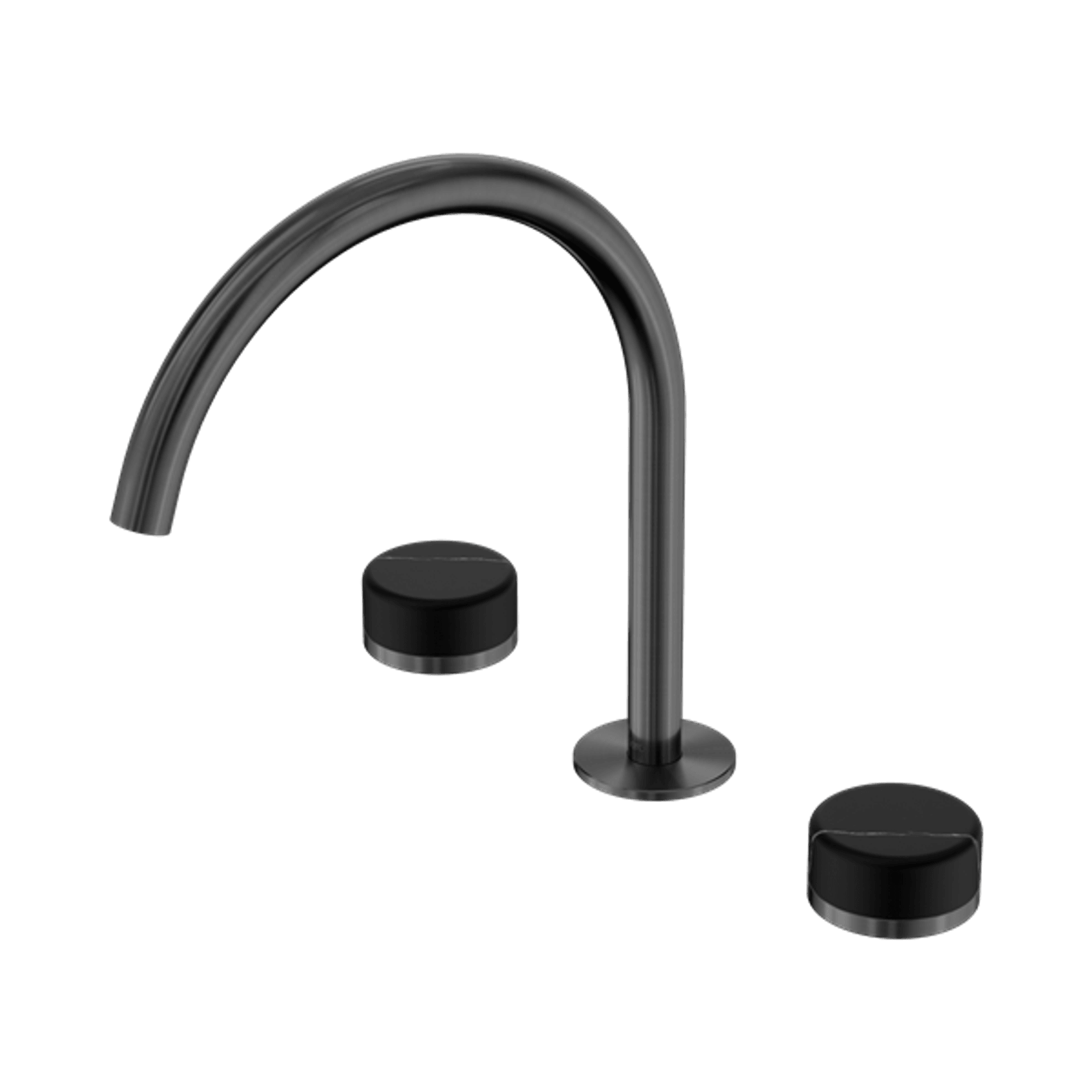 Serenity Bath/Kitchen Set Arc Spout With Marquina Black Handle Gun Metal gallery detail image