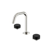 Serenity Basin Set Edge Spout With Marquina Black Handle Brushed Nickel gallery detail image