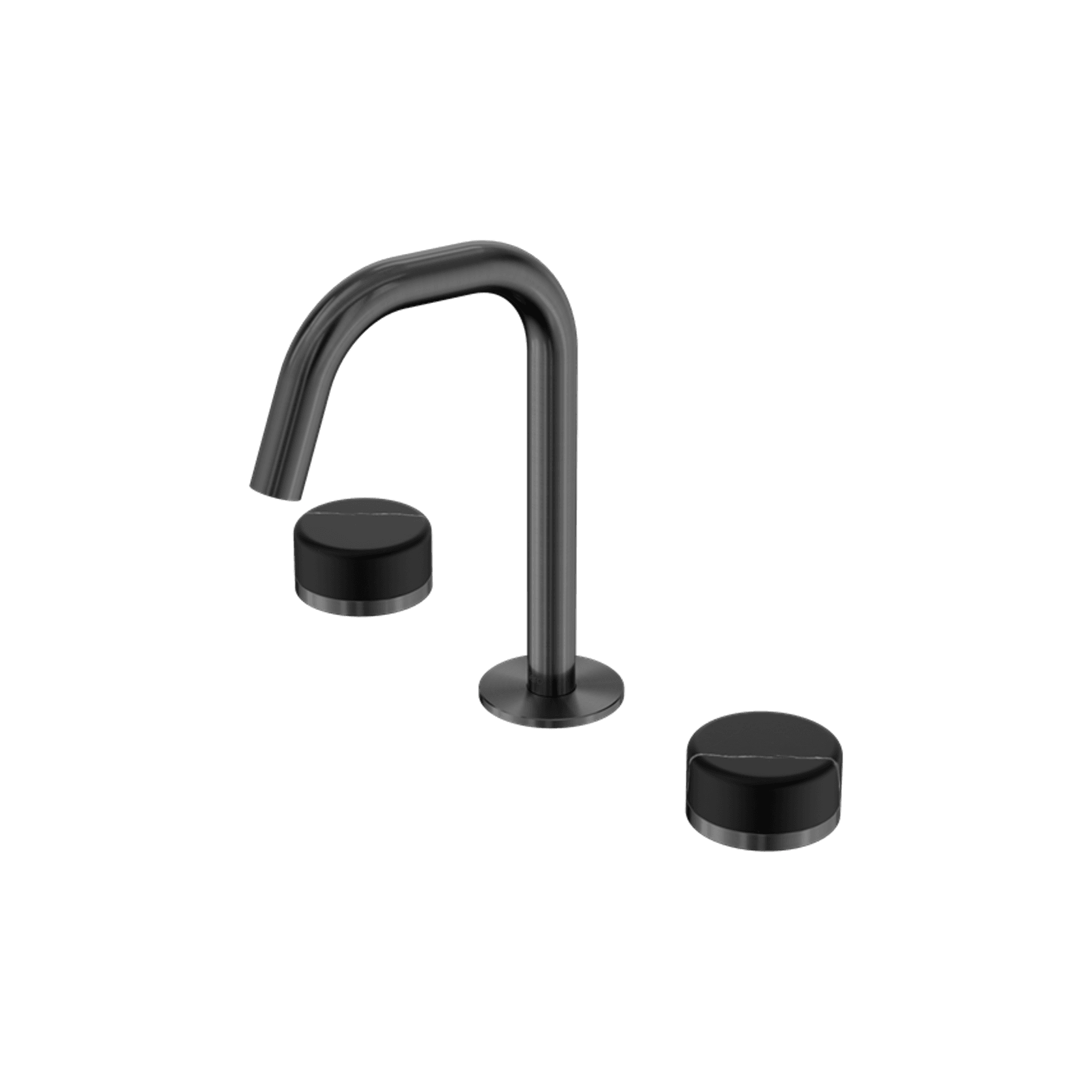 Serenity Basin Set Edge Spout With Marquina Black Handle Gun Metal gallery detail image