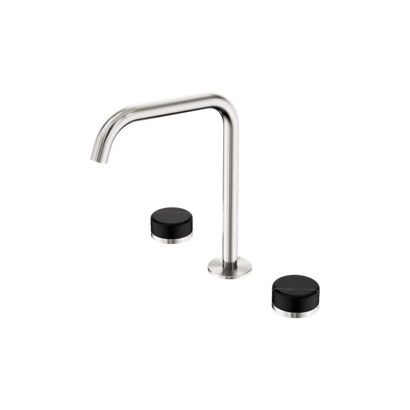 Serenity Bath/Kitchen Set Edge Spout With Marquina Black Handle Brushed Nickel gallery detail image