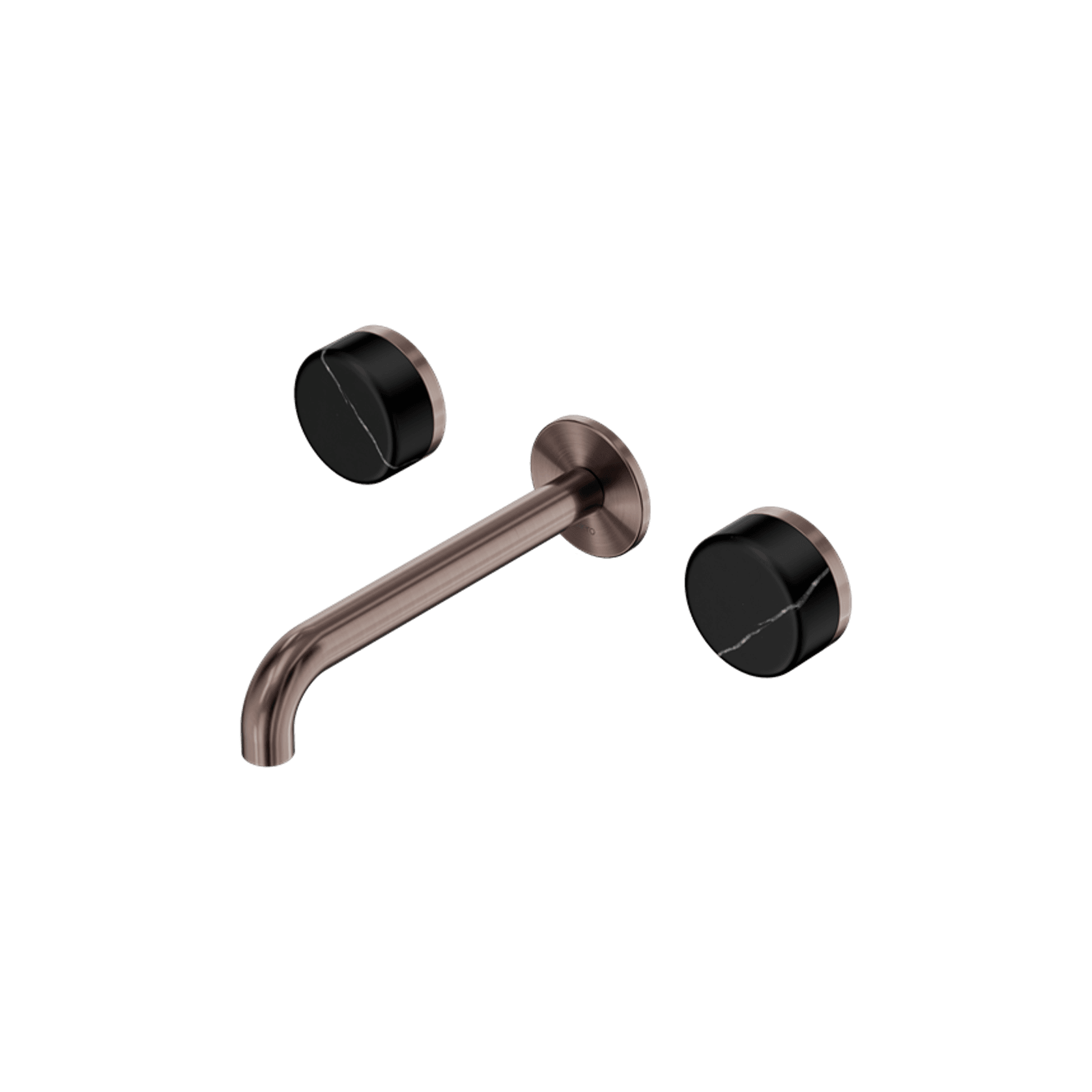 Serenity Wall Basin Set 185mm Spout With Marquina Black Handle Brushed Bronze gallery detail image