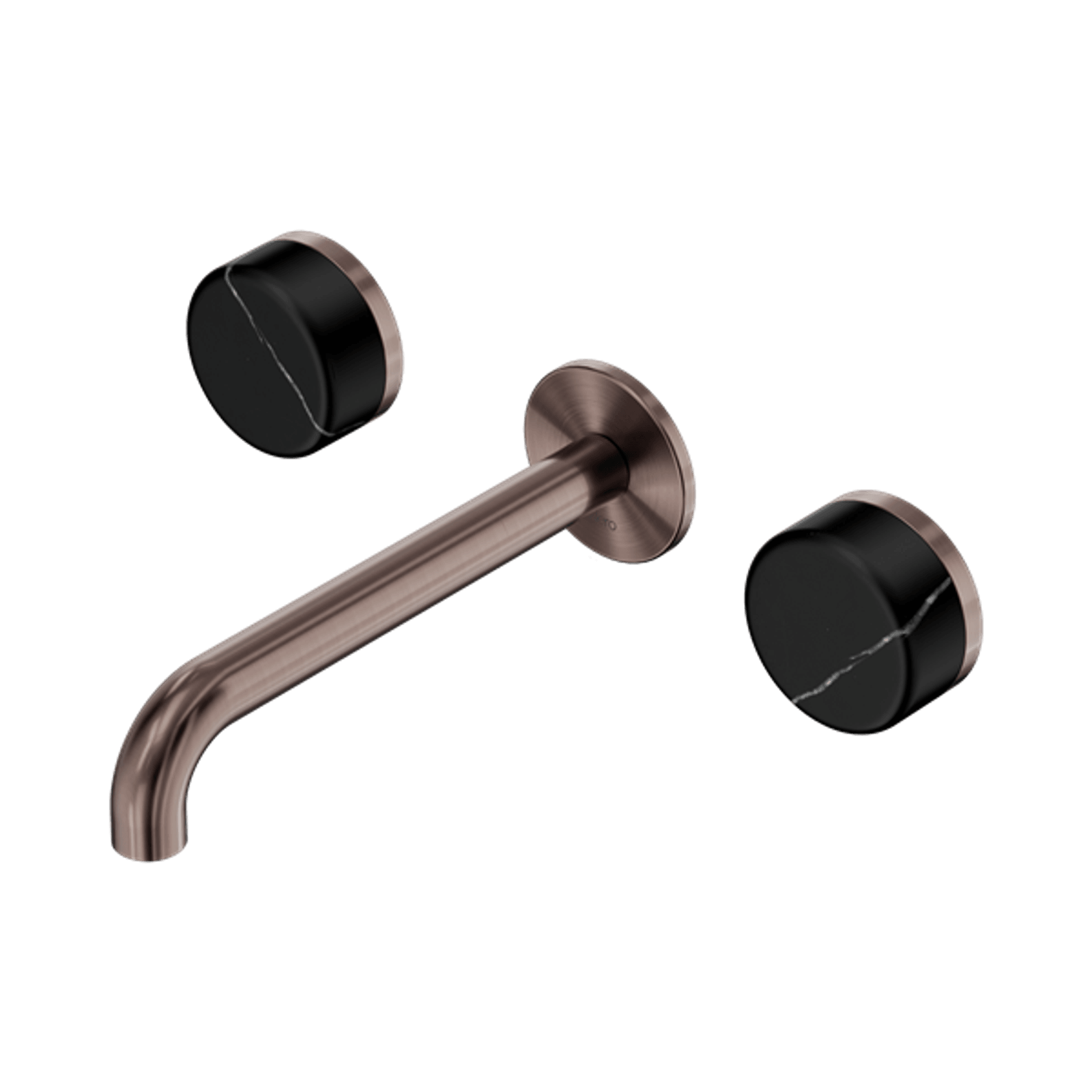 Serenity Wall Basin Set 185mm Spout With Marquina Black Handle Brushed Bronze gallery detail image