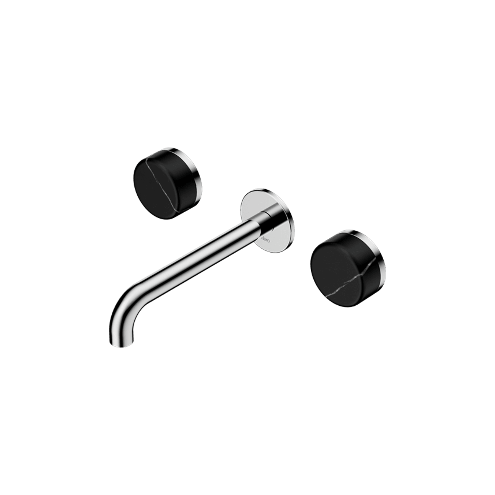 Serenity Wall Basin Set 220mm Spout With Marquina Black Handle Chrome gallery detail image