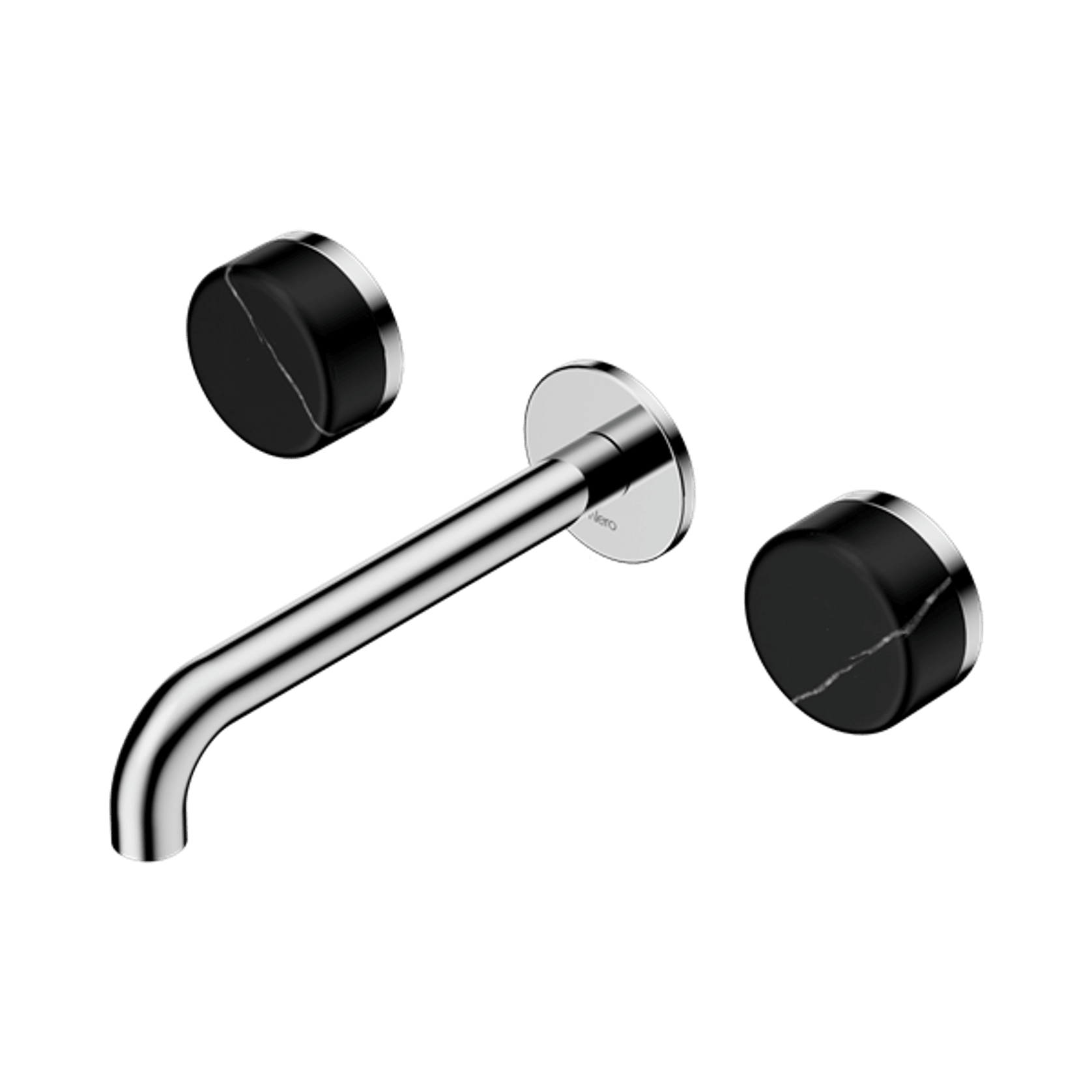 Serenity Wall Basin Set 160mm Spout With Marquina Black Handle Chrome gallery detail image