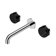 Serenity Wall Basin Set 160mm Spout With Marquina Black Handle Chrome gallery detail image