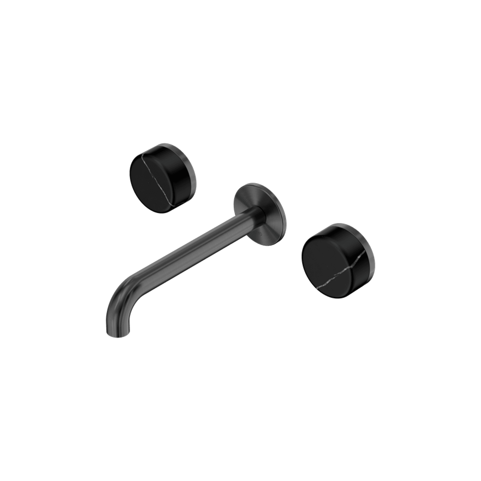 Serenity Wall Basin Set 220mm Spout With Marquina Black Handle Gun Metal gallery detail image