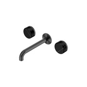 Serenity Wall Basin Set 160mm Spout With Marquina Black Handle Gun Metal gallery detail image