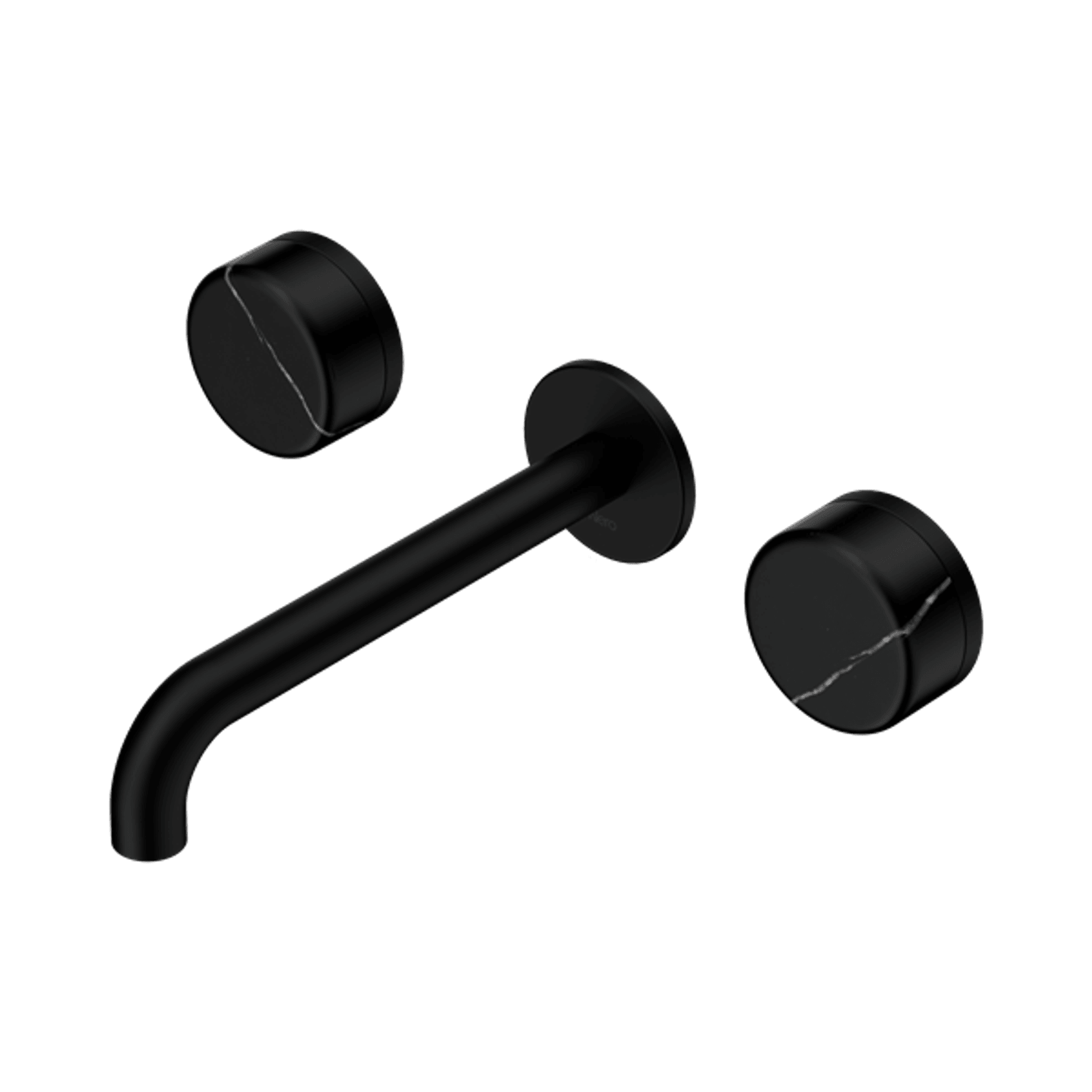 Serenity Wall Basin Set 160mm Spout With Marquina Black Handle Matte Black gallery detail image