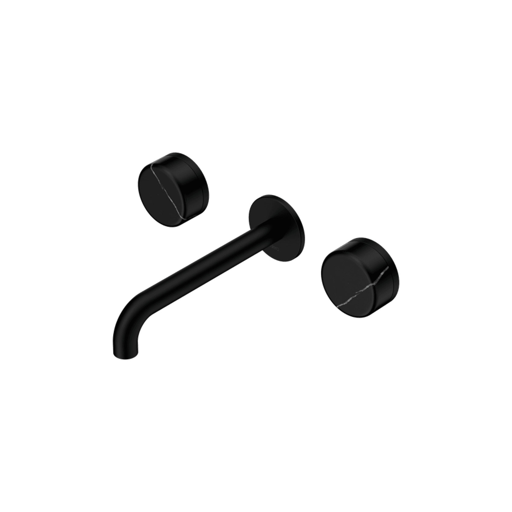 Serenity Wall Basin Set 185mm Spout With Marquina Black Handle Matte Black gallery detail image