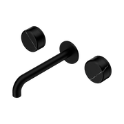 Serenity Wall Basin Set 185mm Spout With Marquina Black Handle Matte Black gallery detail image