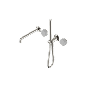 Serenity Shower System Spout Carrara Handle And Slim Shower Brushed Nickel gallery detail image