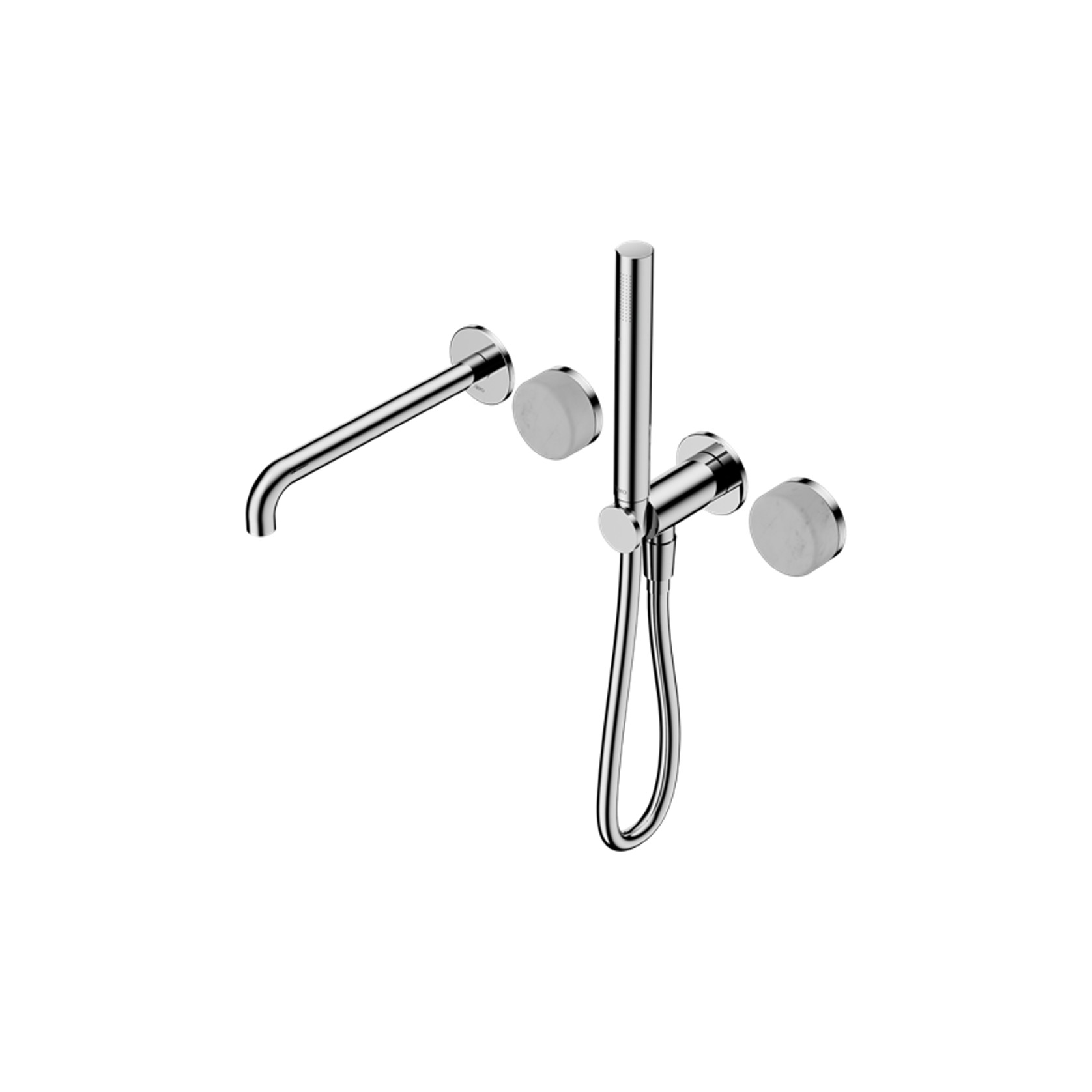Serenity Shower System Spout Carrara Handle And Slim Shower Chrome gallery detail image
